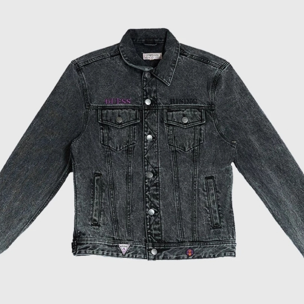 Guess x 88rising Denim Jacket (Grey Acid Wash)